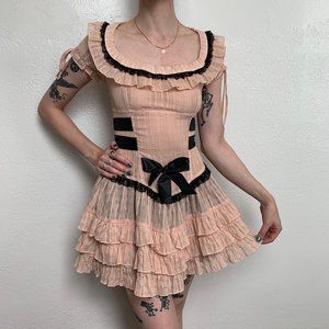 Cute Pink/Black Mini Prom Dress Size XS